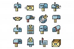 Mailbox icons set vector flat Product Image 1