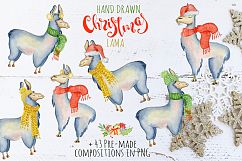 Christmas lama watercolor creator 2 Product Image 3