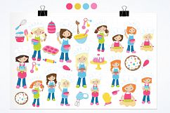 Girl Bakers  graphics and illustrations Product Image 2