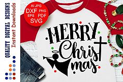 Merry Christmas svg Angel clip art Xmas decor Holiday signs Product Image 1