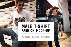 Male T-Shirt Fashion Mock-Up Product Image 1