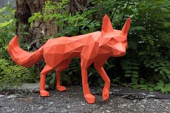 DIY Fox Papercraft, Red Fox, Fox Tail, Fox and Dogs, Fox Sculpture, Animal Trophy, Paper Animals, Home Decor, 3D origami, wild nature, foxy Product Image 7