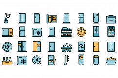 Fridge icons vector flat Product Image 1