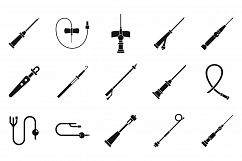 Catheter icons set, simple style Product Image 1