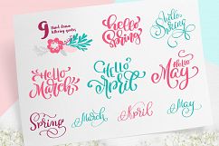 Spring vector lettering &amp; floral greeting card Product Image 7
