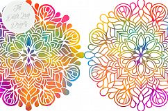 Mandala Clipart Set Rainbow &amp; Gold Product Image 4
