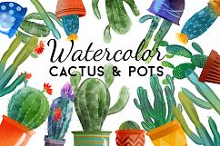 Watercolor cactus &amp; pots Product Image 1