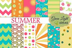 Summer Digital Papers, Beach Backgrounds, Vacation Patterns Product Image 1