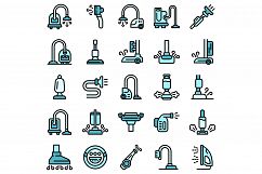 Steam cleaner icons set vector flat Product Image 1