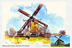 Watercolor Urban Sketcher Photoshop Action Product Image 15