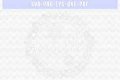 Peace SVG Cut File, Winter Wreath Papercut, PNG, PDF, DXF Product Image 2