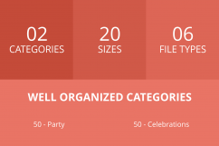 100 Party Line Multicolor B/G Icons Product Image 3