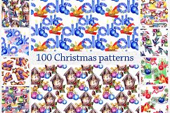 100 patterns of christmas JPG watercolor set Product Image 3