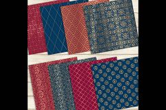 16 Navy and Burgundy Art Deco Seamless Digital Paper Product Image 6