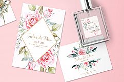 Pink Roses Watercolor Bundle Product Image 2