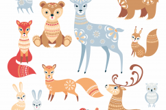 Northern woodland. Animals and plants in ethnic style. Product Image 2