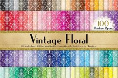 100 Seamless Antique Damask Digital Papers 12 x 12 inch Product Image 1