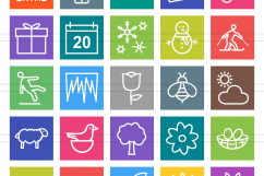 166 Four Seasons Line Multicolor B/G Icons Product Image 2