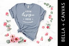 Heather Slate Bella Canvas 3001 TShirt Mockup Valentines Day Product Image 1