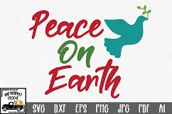 Peace on Earth SVG - Christmas SVG Cut File - DXF PNG EPS Product Image 1