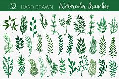 Watercolor Leafy Hand Drawn Branhes Product Image 2