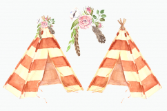 Watercolor Dreamcatcher &amp; Teepee Clip Art Set Product Image 2