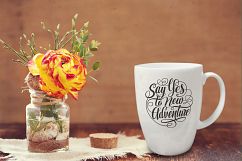 Say Yes to New Adventure Lettering in Round Shape SVG Product Image 2