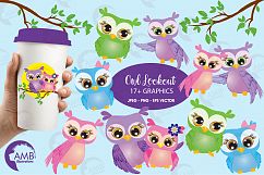 Owl Lookout cliparts, Owls in Love cliparts AMB-271 Product Image 1