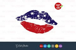 Flag kissing mouth, kiss svg, 4th of july svg, Files for Silhouette Cameo or Cricut, Commercial &amp; Personal Use. Product Image 1