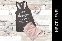 Dark Grey Next Level 1533 Tank Top Mockup Feminine Vest Product Image 1
