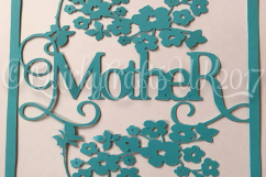 Mother with cherry blossoms papercutting template Product Image 2