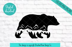 bear svg, mountain bear clipart, mountain, adventure explore Product Image 1