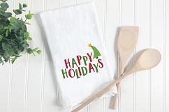 Happy Holidays - Christmas SVG Cut File - DXF PNG EPS JPG AI Product Image 2