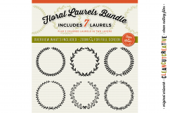 FLORAL MEGA BUNDLE 30 wreaths, laurels and hearts leaf frames - SVG DXF EPS PNG - for Cricut and Silhouette Cameo - clean cutting digital files Product Image 5