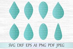 Earrings svg file, Earring template cut file, Tear drop svg file, Earrings with hole, Leaf earrings, Leather earrings, Earrings laser cut Product Image 1