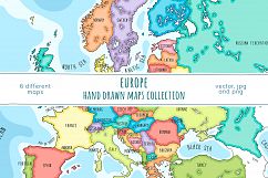 Maps of Europe. Hand drawn collection Product Image 1