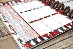 Happy Planner PRINTABLE, Weekly Insert Refill, Red Rose Stripe, Printable, Planner Printable, 7 x 9.25, Mambi Happy Planner Product Image 1