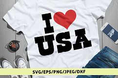 I Love USA - USA PATRIOTISM SVG EPS DXF PNG Cutting Files Product Image 1
