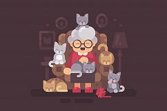 Happy old couple illustrations Product Image 4