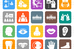 100 Humans &amp; Anatomy Filled Round Corner Icons Product Image 2