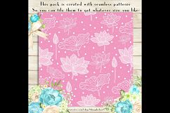 100 Seamless White Lotus Flower Digital Papers Product Image 3