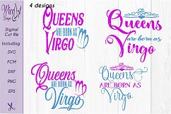 Virgo sign svg, Zodiac quote svg, Queens quote svg, born as svg,  word art svg,  Product Image 4