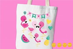 Tropical Flamingos cutting files svg, dxf, pdf, eps included - cut files for cricut and silhouette - Cutting Files SG Product Image 4