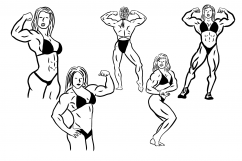 Female Bodybuilder and Fitness Line Drawings Series 2 Product Image 4