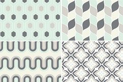 8 Seamless Retro Patterns - Mint Green, Ivory &amp; Gray - Set 2 Product Image 6