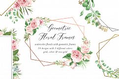 Watercolor Floral Geometric Frames Product Image 1