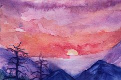 12 Artistic Watercolor Landscapes  Vector Copy Product Image 10