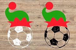 Soccer Christmas Hat svg Elf sweater tackle santa 1050s Product Image 2