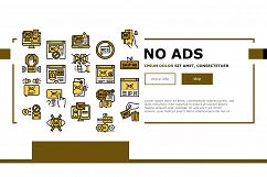 No Ads Advertise Free Landing Web Page Header Banner Product Image 1