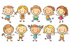 Happy Cartoon Kids Bundle, children doodle, kids doodle Product Image 24